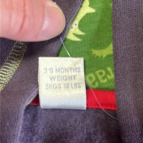 Next - NWOT - Kids Dinosaur Hoodie - Dark Gray and Green - Picture 4 of 4